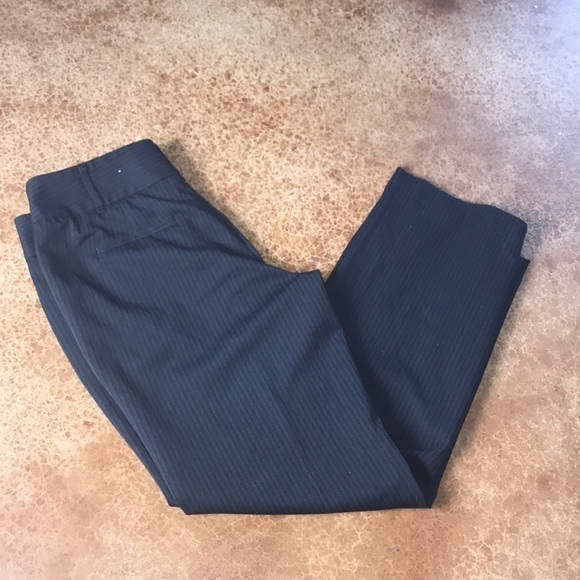 Rafaella 12P black pinstripe higher rise wide waistband wide leg‎ classic pants - Picture 6 of 7